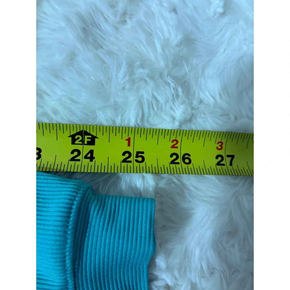 Nike Running Dri-FIT Womens Medium Teal Ribbed Quarter Zip Pullover Thumbholes